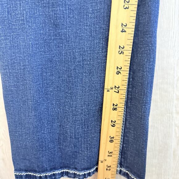 Miss Me Jeans Women 29 Floral Swirl Horseshoe Bling Pocket Mid Rise Boot Cut - Picture 15 of 16